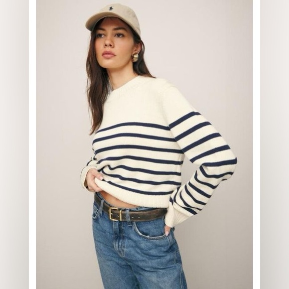 Reformation Anna Cotton Crewneck Sweater - Picture 2 of 7